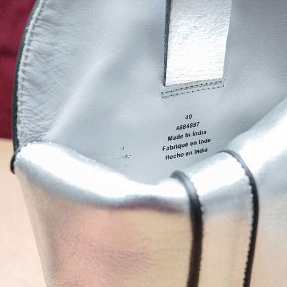 Free People Borderline Metallic Silver Leather Western Boots 10US EUR40 - Picture 8 of 9
